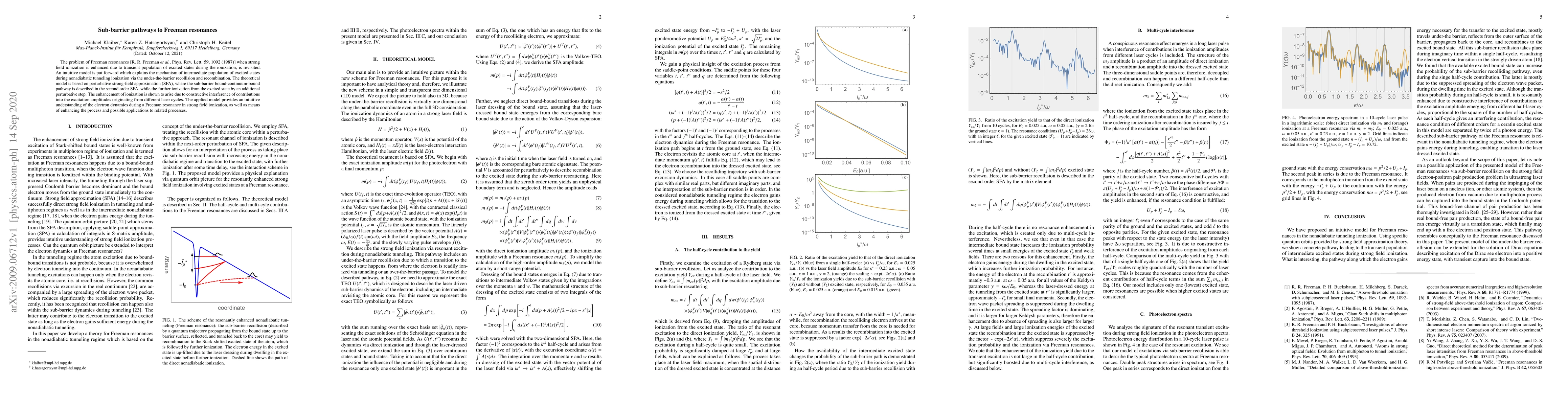 Thumbnail for Sub-barrier pathways to Freeman resonances