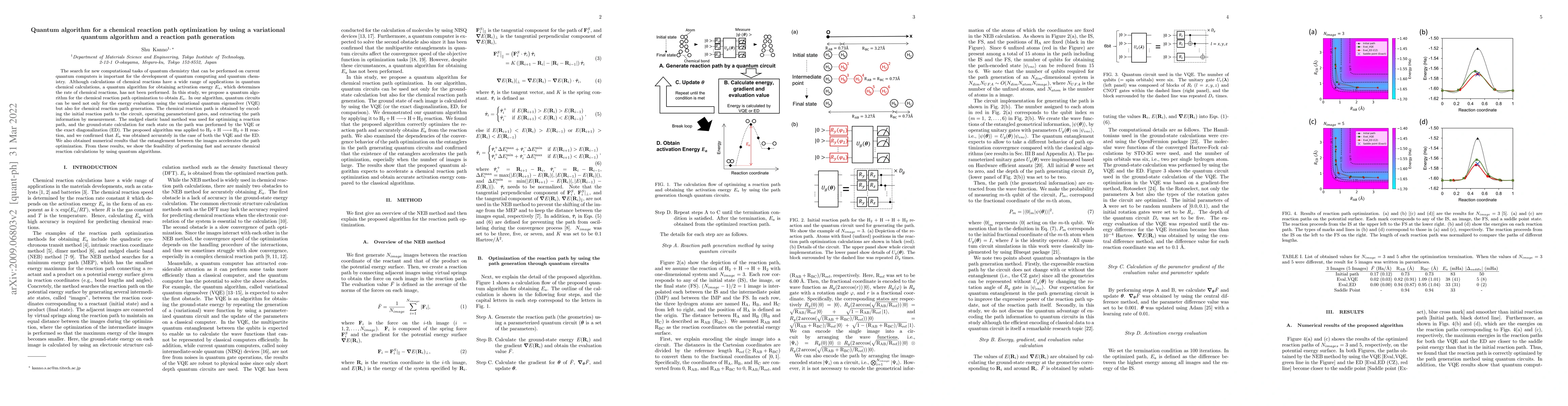 Thumbnail for Quantum algorithm for a chemical reaction path optimization by using a
  variational quantum algorithm and a reaction path generation