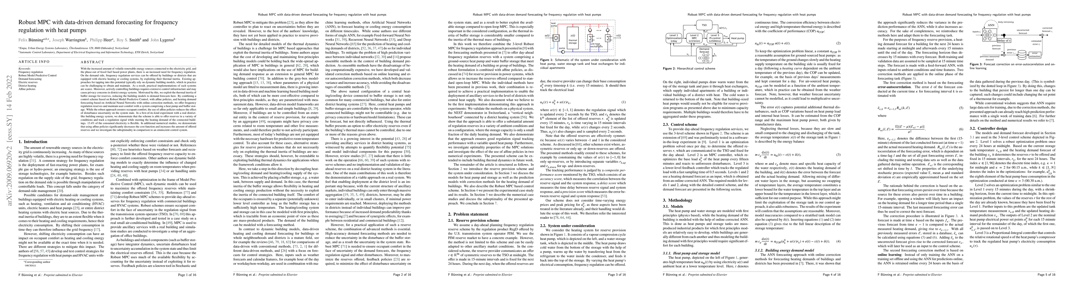Thumbnail for Robust MPC with data-driven demand forecasting for frequency regulation
  with heat pumps
