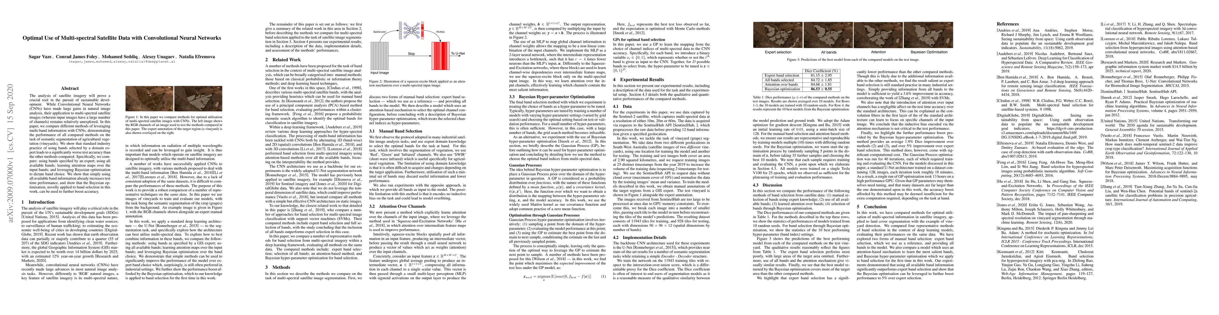Thumbnail for Optimal Use of Multi-spectral Satellite Data with Convolutional Neural
  Networks
