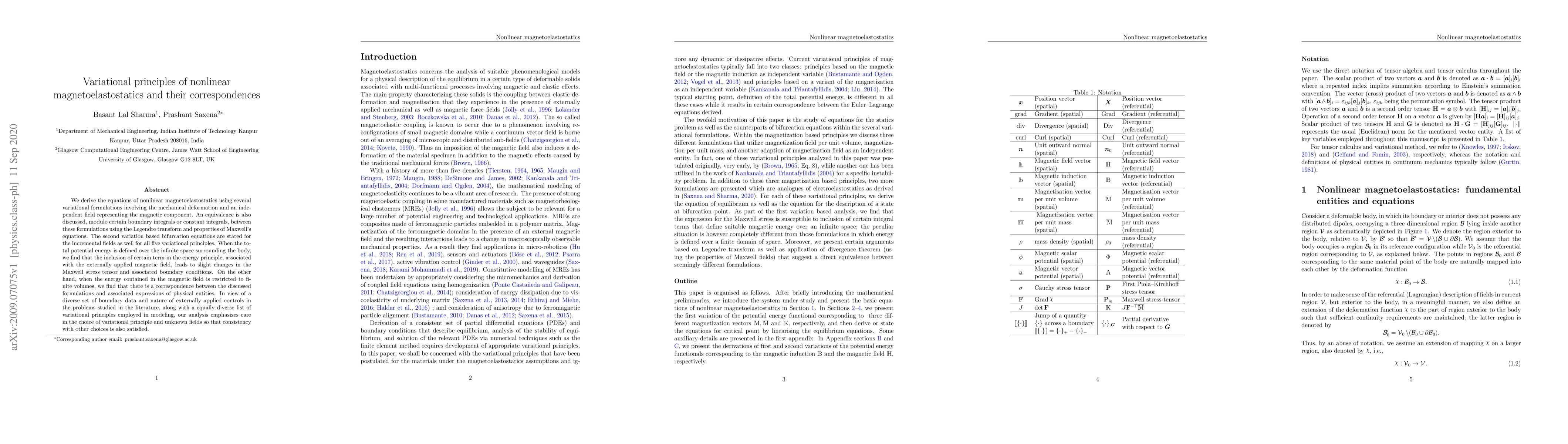 Thumbnail for Variational principles of nonlinear magnetoelastostatics and their
  correspondences