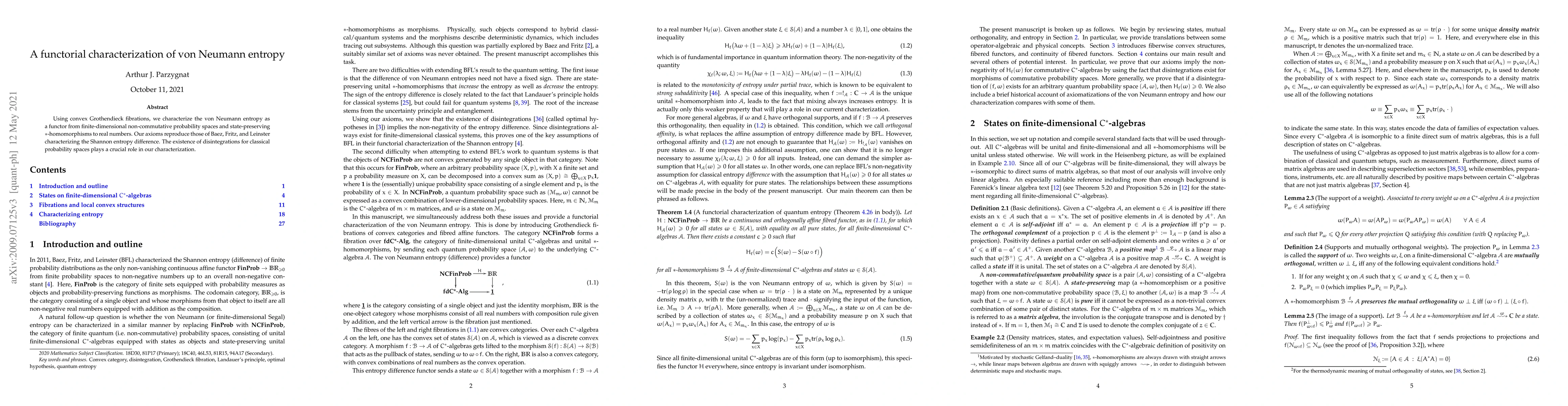 Thumbnail for A functorial characterization of von Neumann entropy