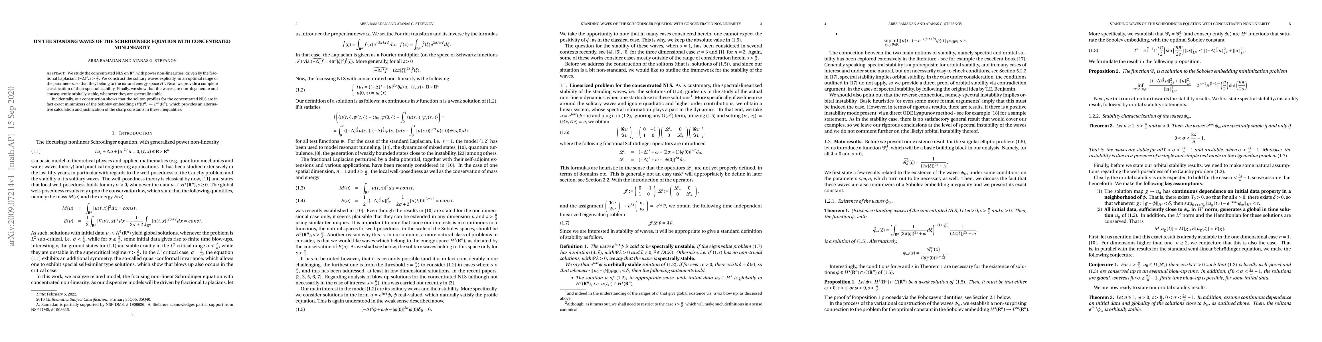 Thumbnail for On the standing waves of the Schroedinger equation with concentrated
  nonlinearity