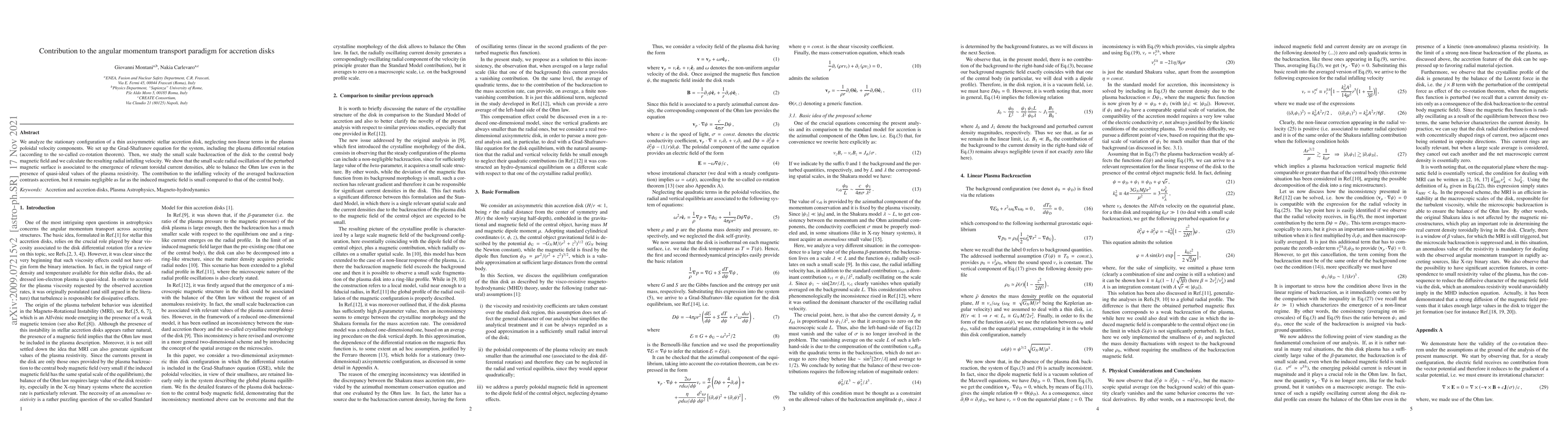 Thumbnail for Contribution to the angular momentum transport paradigm for accretion
  disks