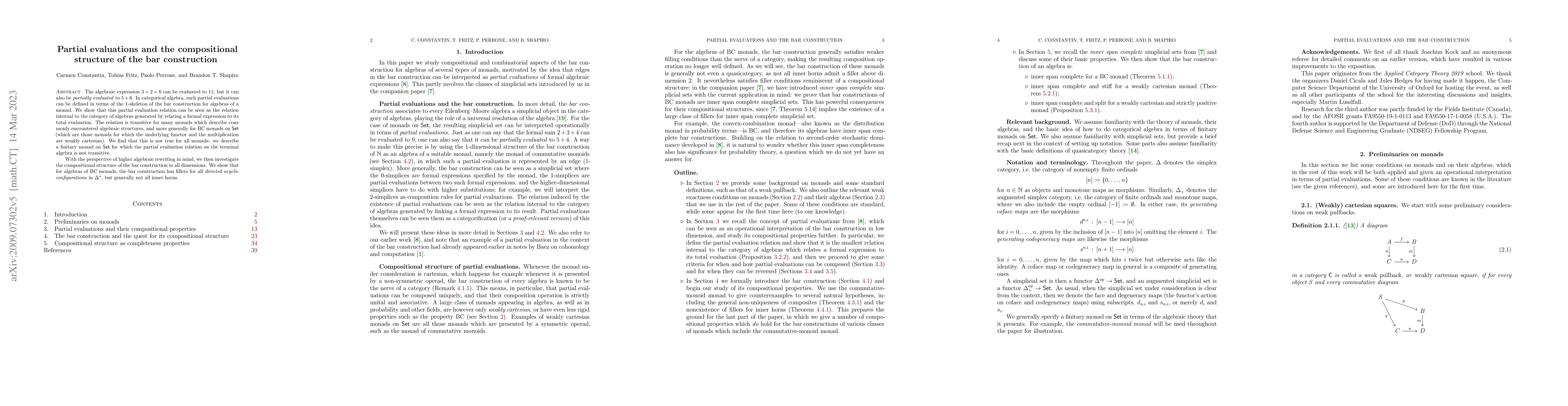 Thumbnail for Partial Evaluations and the Compositional Structure of the Bar
  Construction