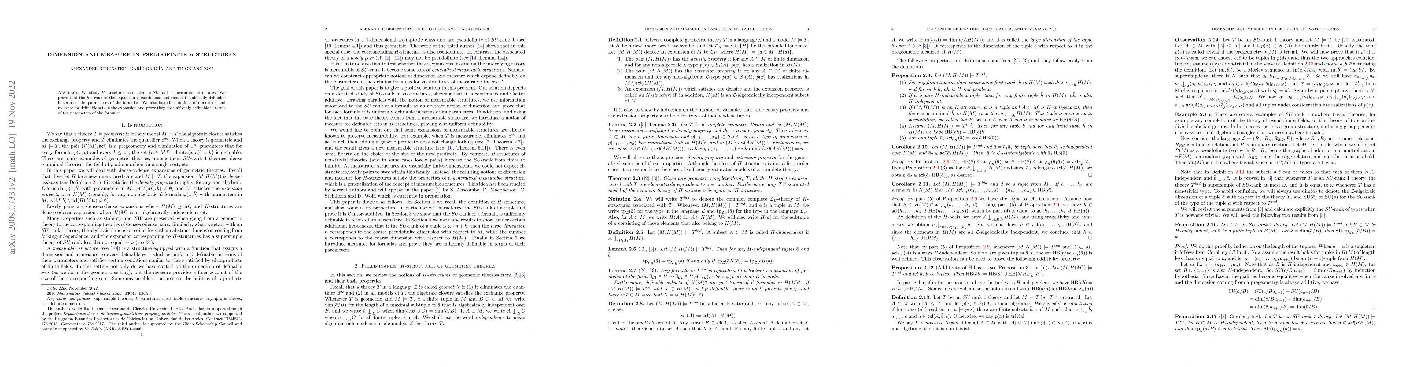 Thumbnail for Dimension and measure in pseudofinite H-structures