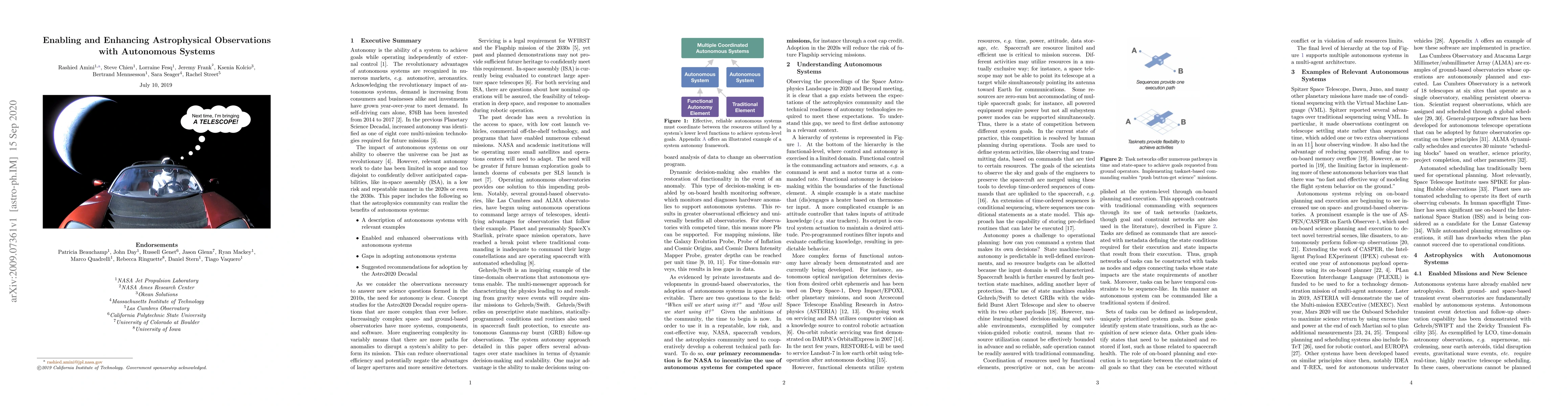 Thumbnail for Enabling and Enhancing Astrophysical Observations with Autonomous
  Systems