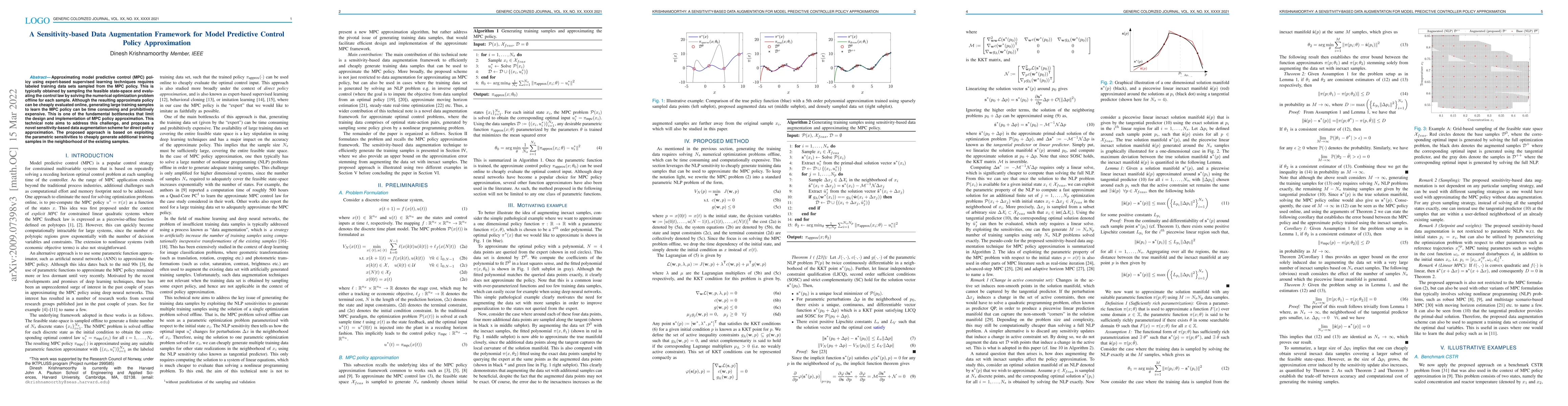 Thumbnail for A Sensitivity-based Data Augmentation Framework for Model Predictive
  Control Policy Approximation