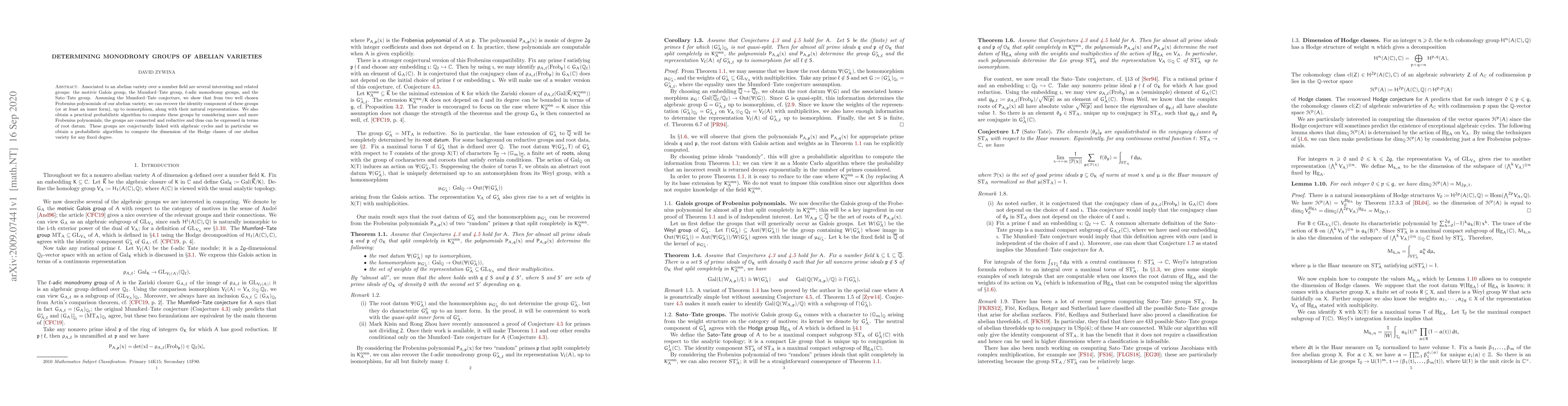 Thumbnail for Determining monodromy groups of abelian varieties