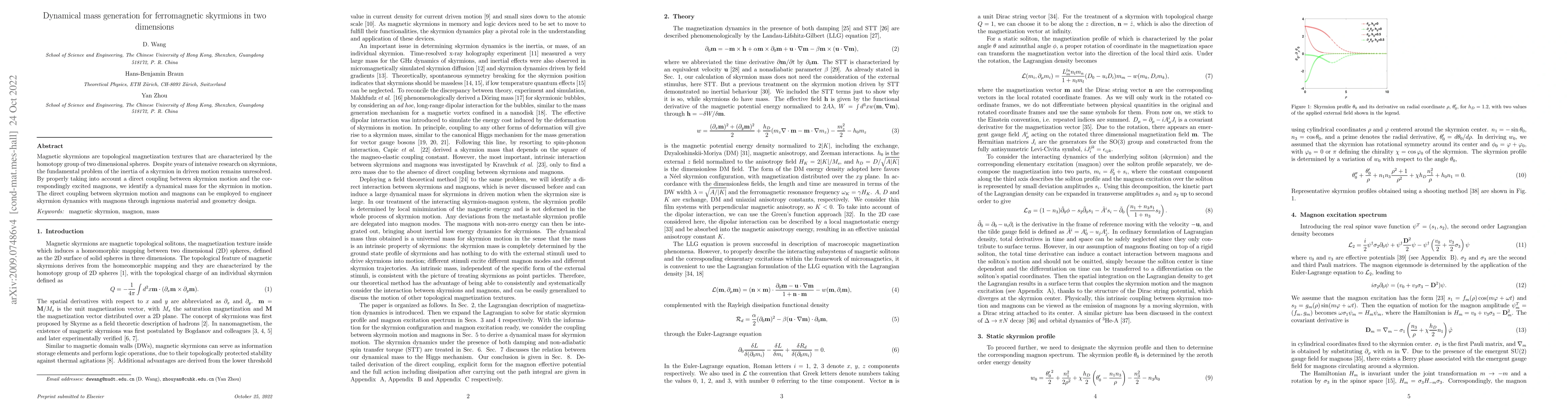 Thumbnail for Dynamical mass generation for ferromagnetic skyrmions in two dimensions
