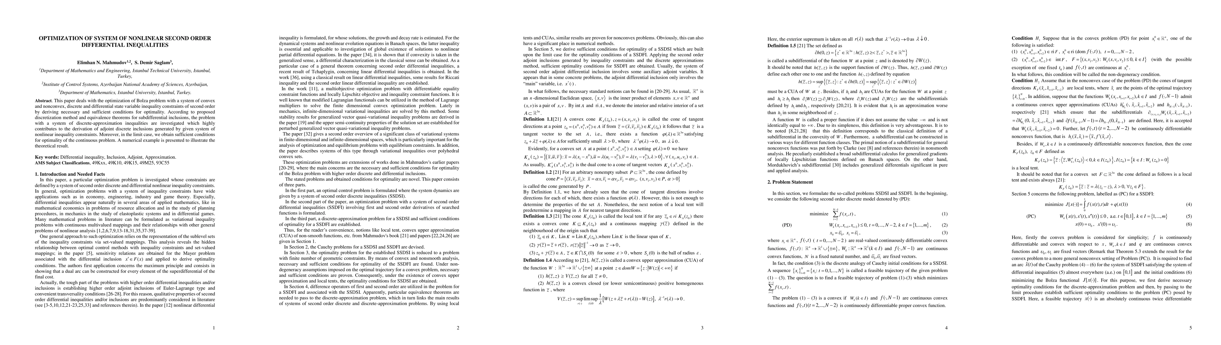 Thumbnail for Optimization of System of Nonlinear Second Order Differential
  Inequalities