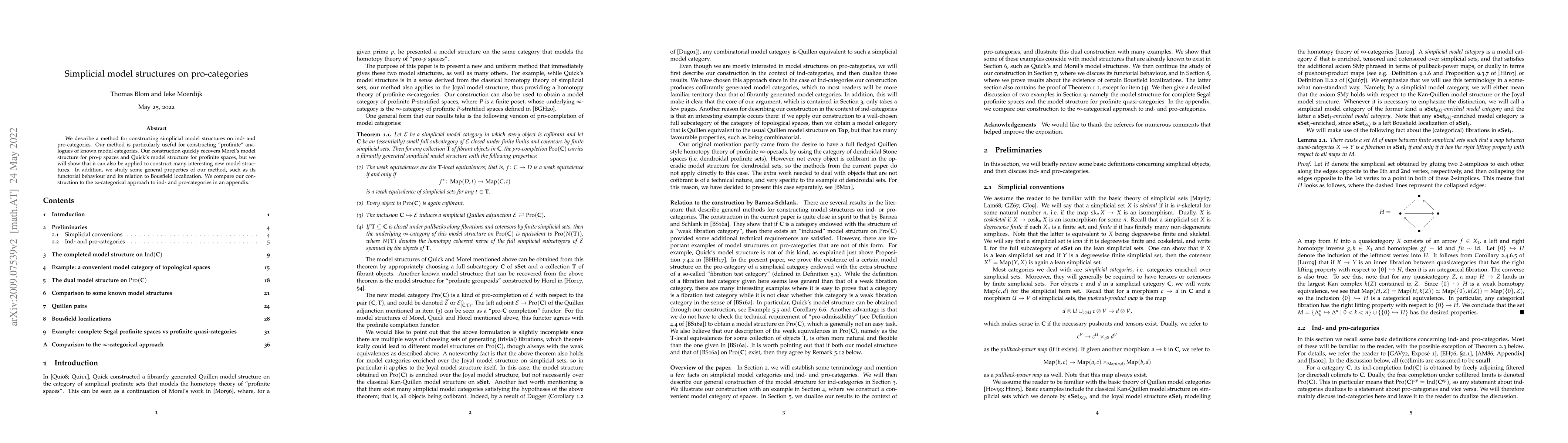 Thumbnail for Simplicial model structures on pro-categories