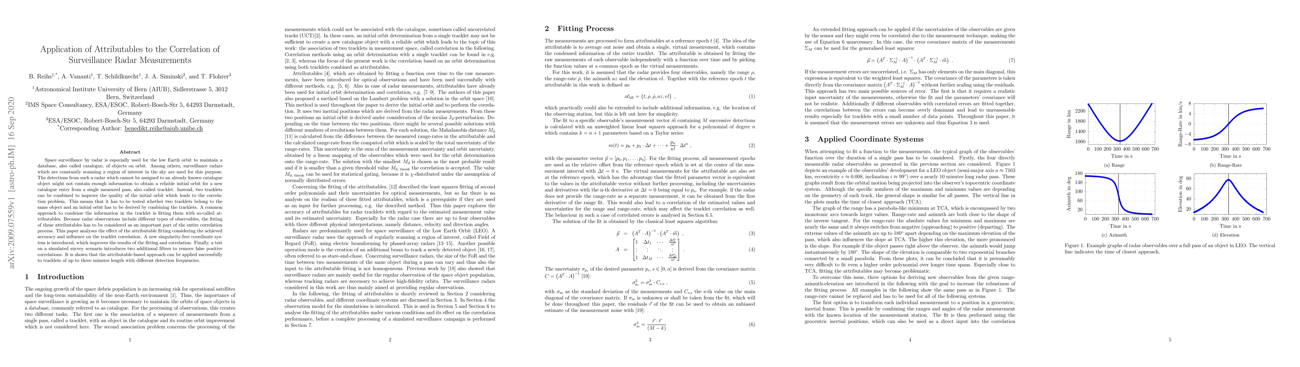 Thumbnail for Application of Attributables to the Correlation of Surveillance Radar
  Measurements