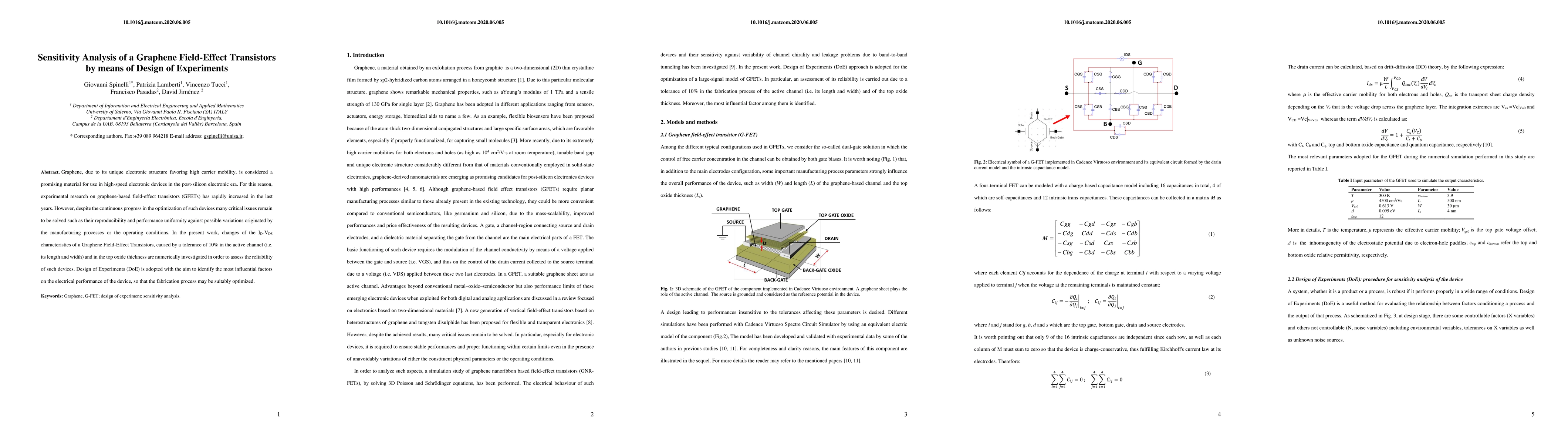 Thumbnail for Sensitivity Analysis of a Graphene Field-Effect Transistors by means of
  Design of Experiments