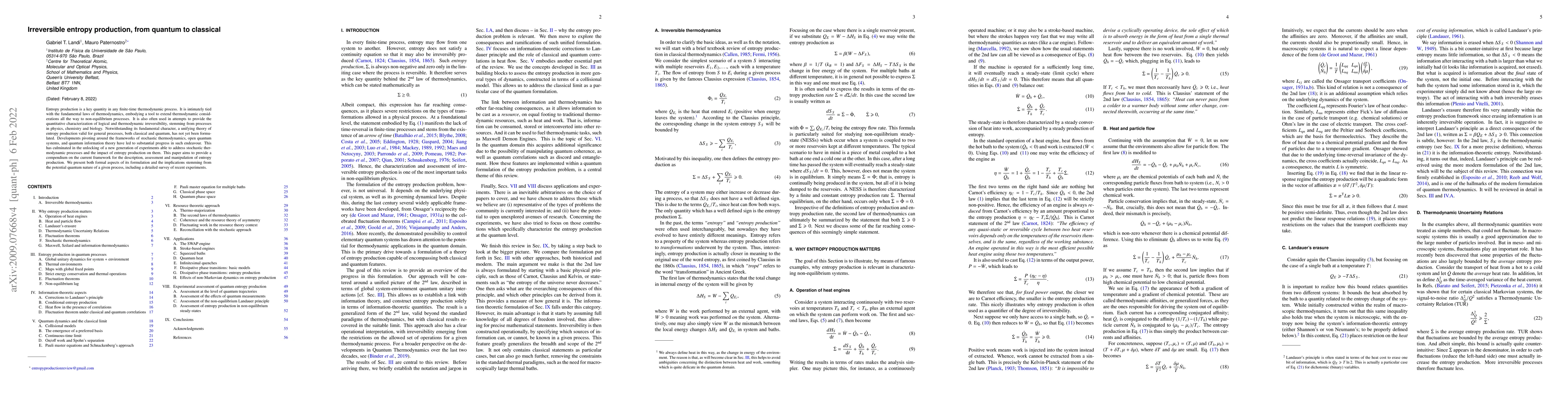 Thumbnail for Irreversible entropy production, from quantum to classical