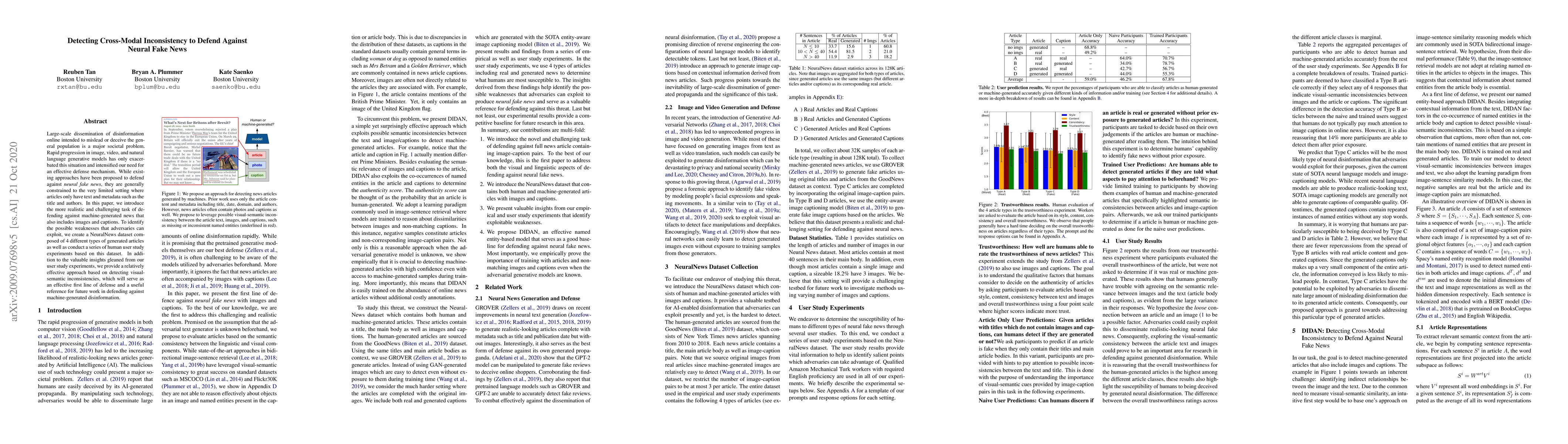 Thumbnail for Detecting Cross-Modal Inconsistency to Defend Against Neural Fake News