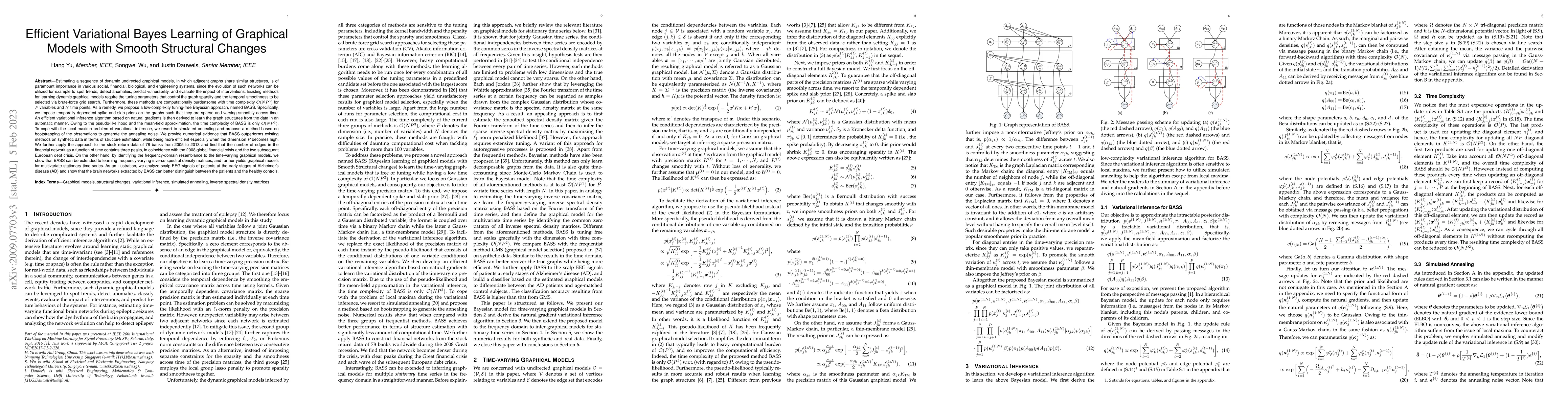 Thumbnail for Efficient Variational Bayes Learning of Graphical Models with Smooth
  Structural Changes