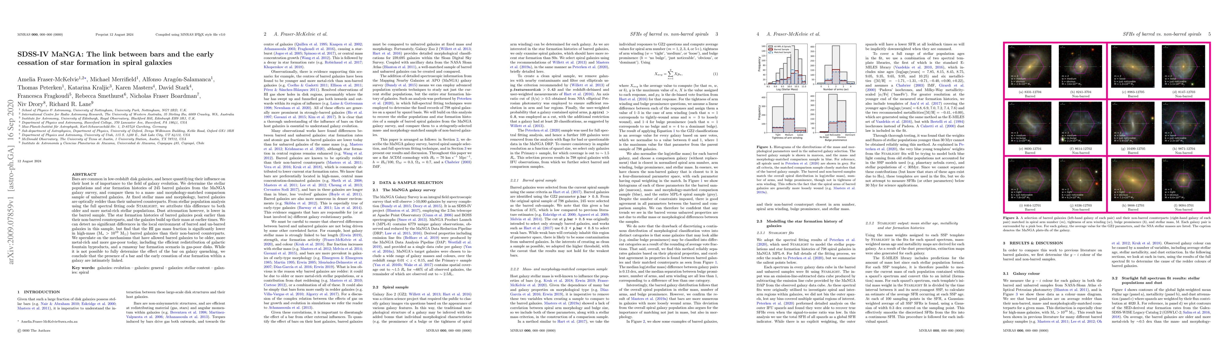 Thumbnail for SDSS-IV MaNGA: The link between bars and the early cessation of star
  formation in spiral galaxies