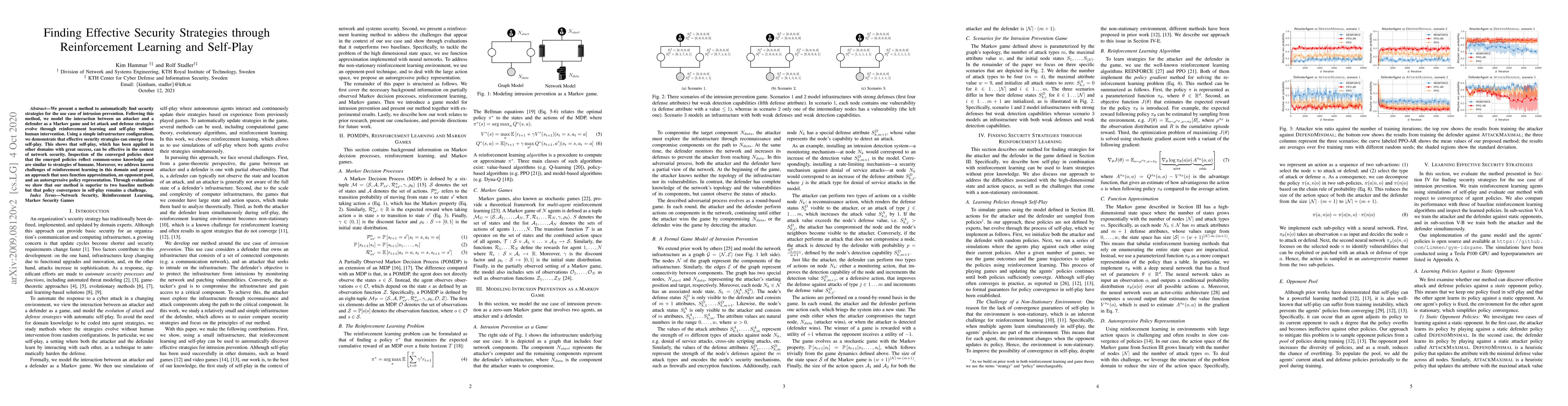 Thumbnail for Finding Effective Security Strategies through Reinforcement Learning and
  Self-Play