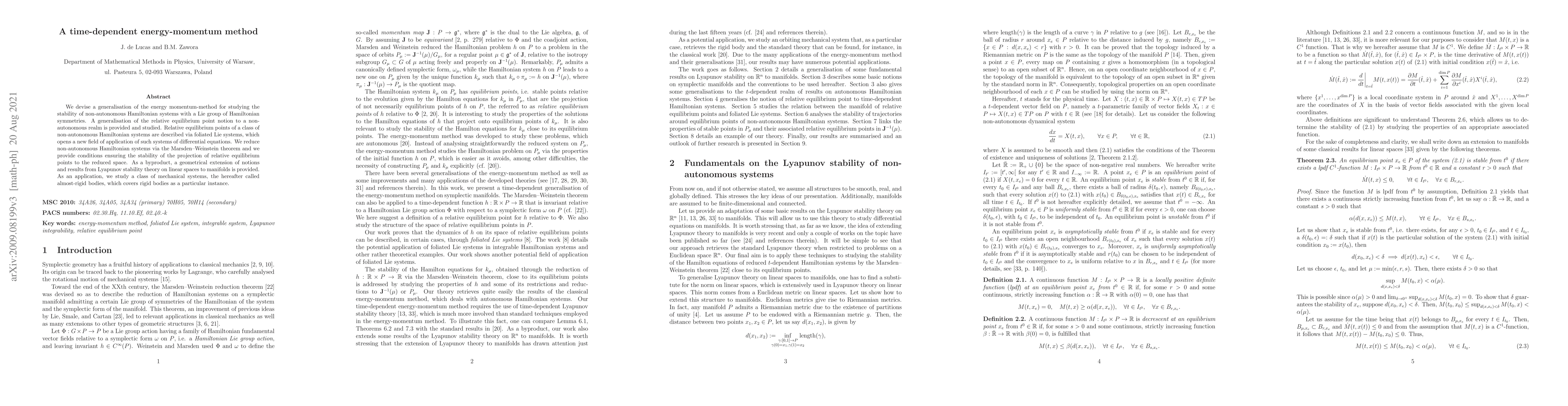 Thumbnail for A time-dependent energy-momentum method