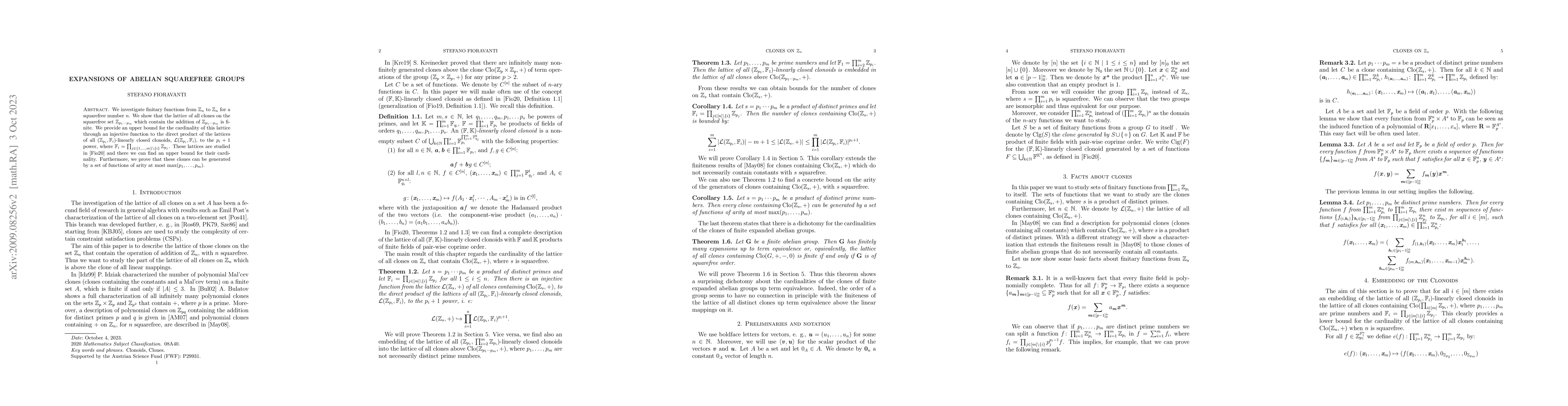 Thumbnail for Expansions of abelian squarefree groups