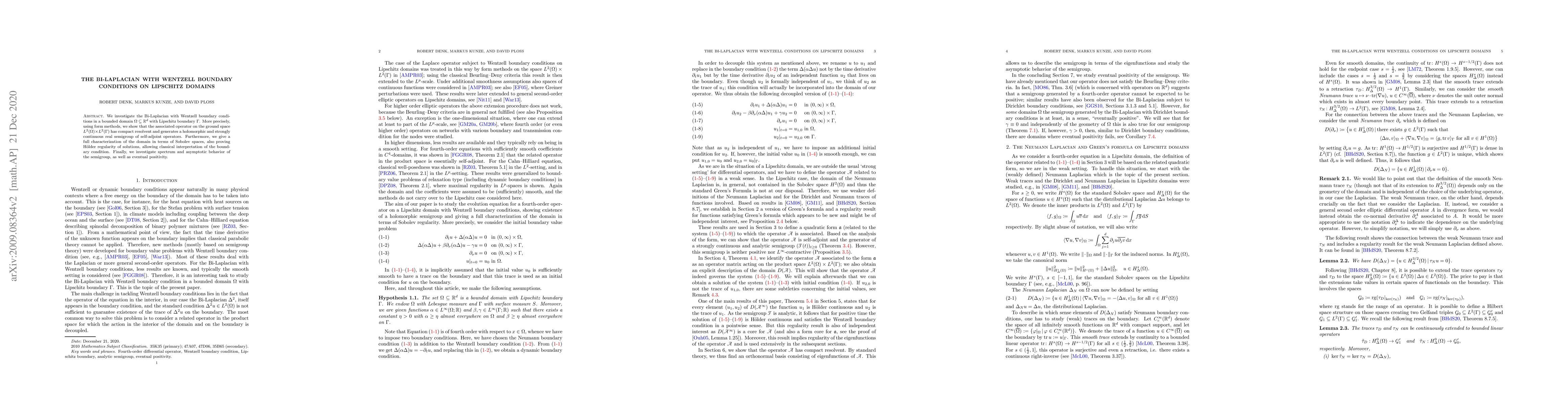 Thumbnail for The Bi-Laplacian with Wentzell boundary conditions on Lipschitz domains