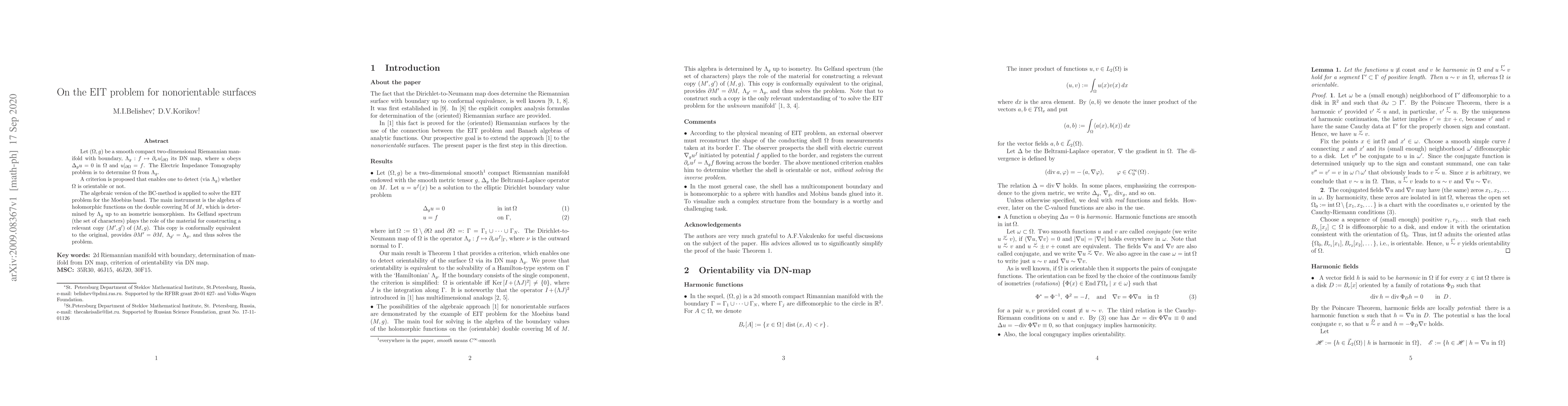 Thumbnail for On the EIT problem for nonorientable surfaces