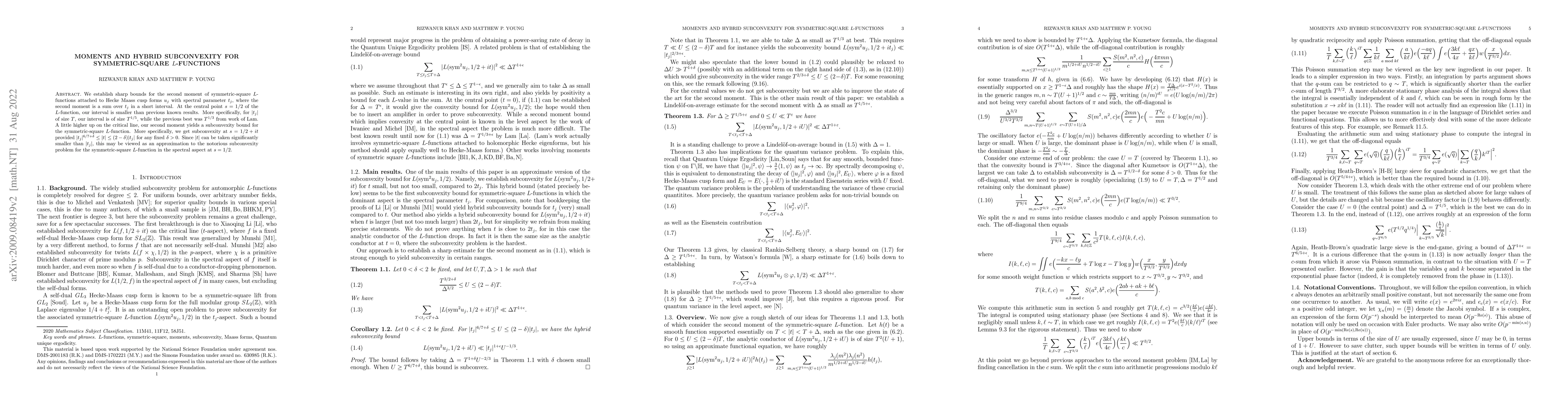 Thumbnail for Moments and hybrid subconvexity for symmetric-square L-functions