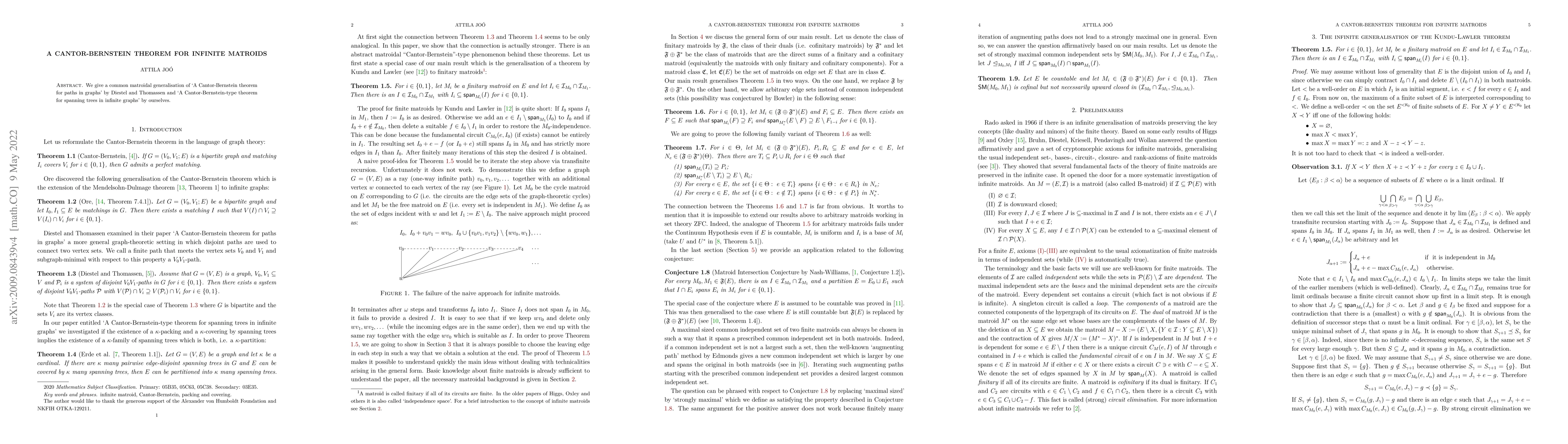 Thumbnail for A Cantor-Bernstein theorem for infinite matroids