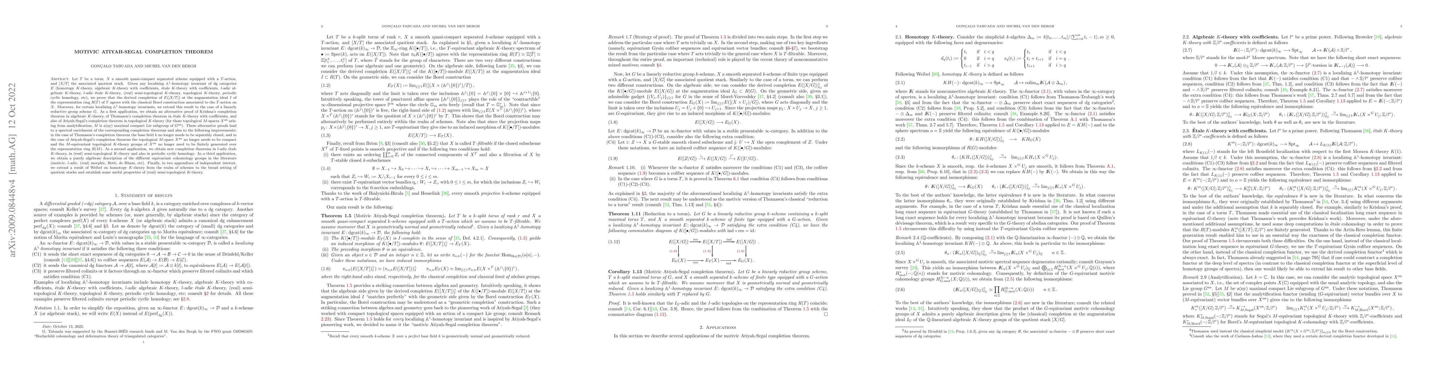 Thumbnail for Motivic Atiyah-Segal completion theorem