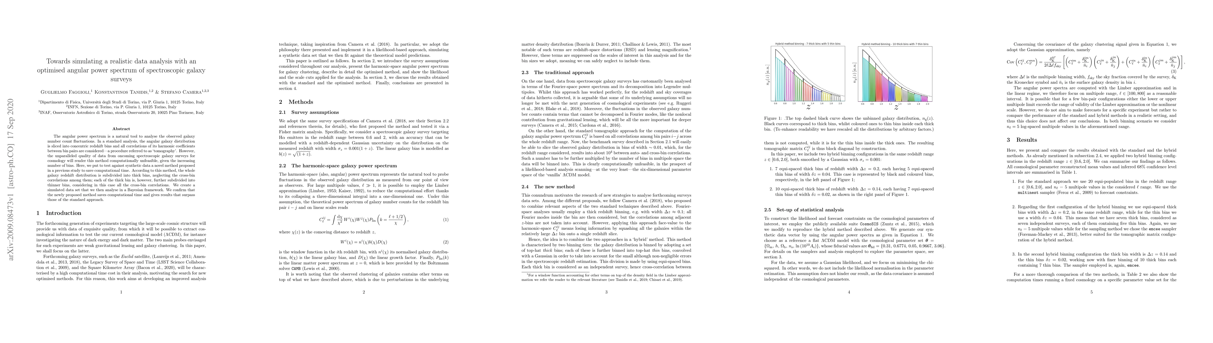 Thumbnail for Towards simulating a realistic data analysis with an optimised angular
  power spectrum of spectroscopic galaxy surveys