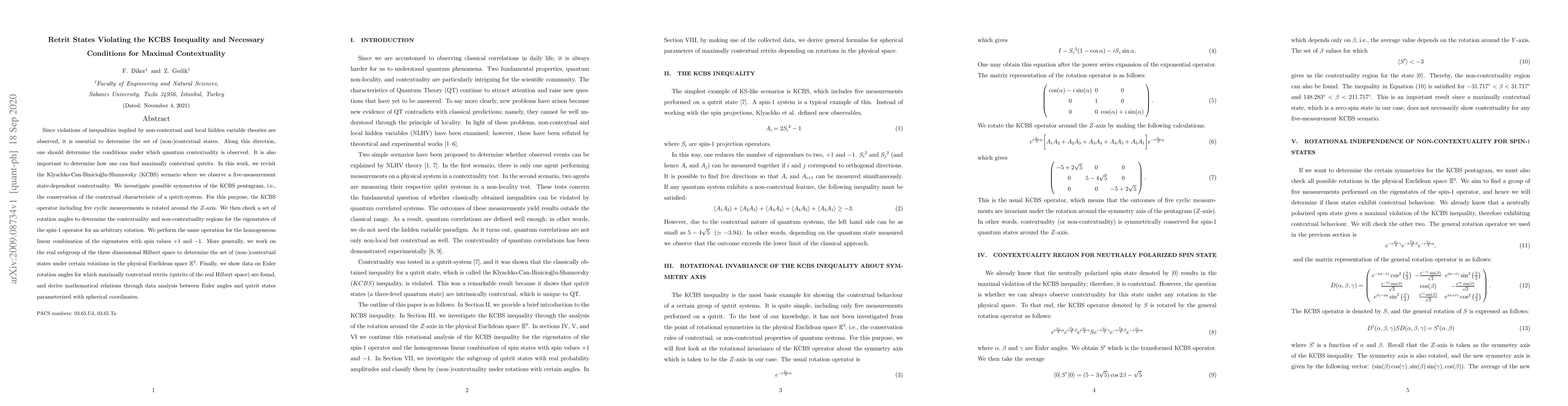 Thumbnail for Retrit States Violating the KCBS Inequality and Necessary Conditions for
  Maximal Contextuality