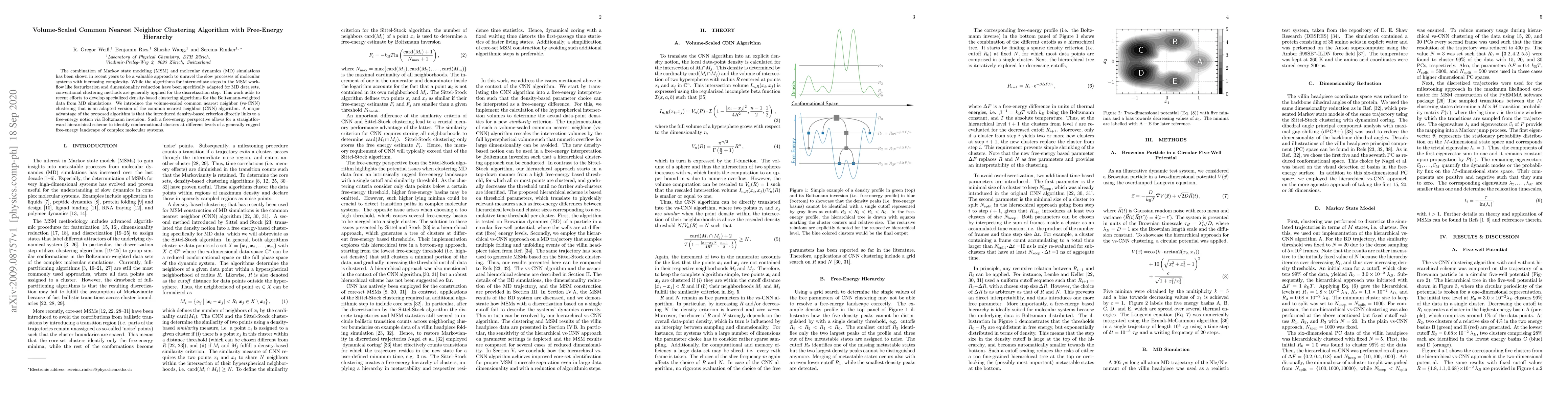 Thumbnail for Volume-Scaled Common Nearest Neighbor Clustering Algorithm with
  Free-Energy Hierarchy