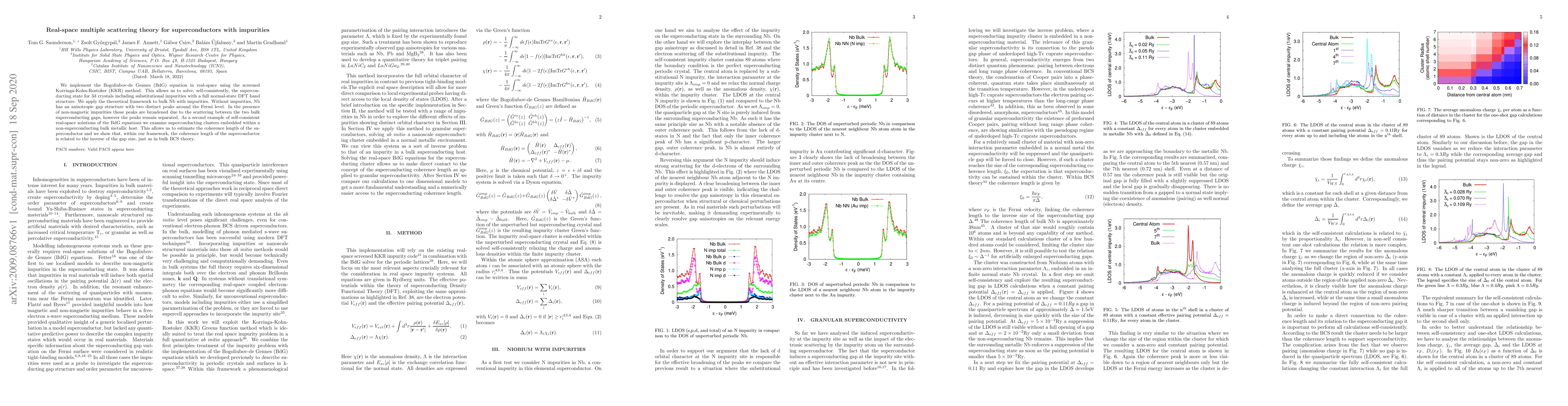 Thumbnail for Real-space multiple scattering theory for superconductors with
  impurities
