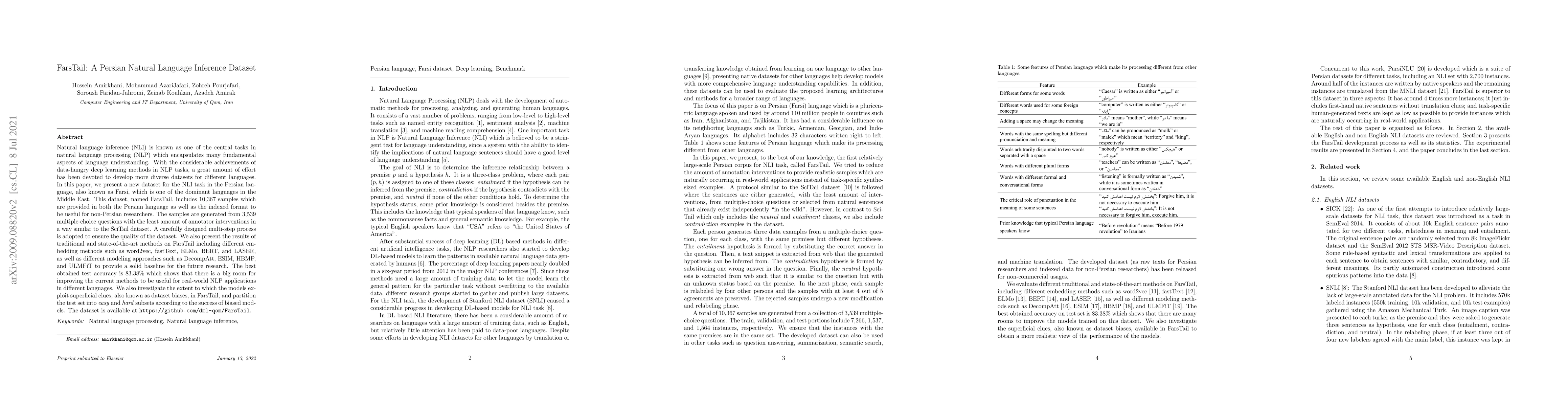 Thumbnail for FarsTail: A Persian Natural Language Inference Dataset