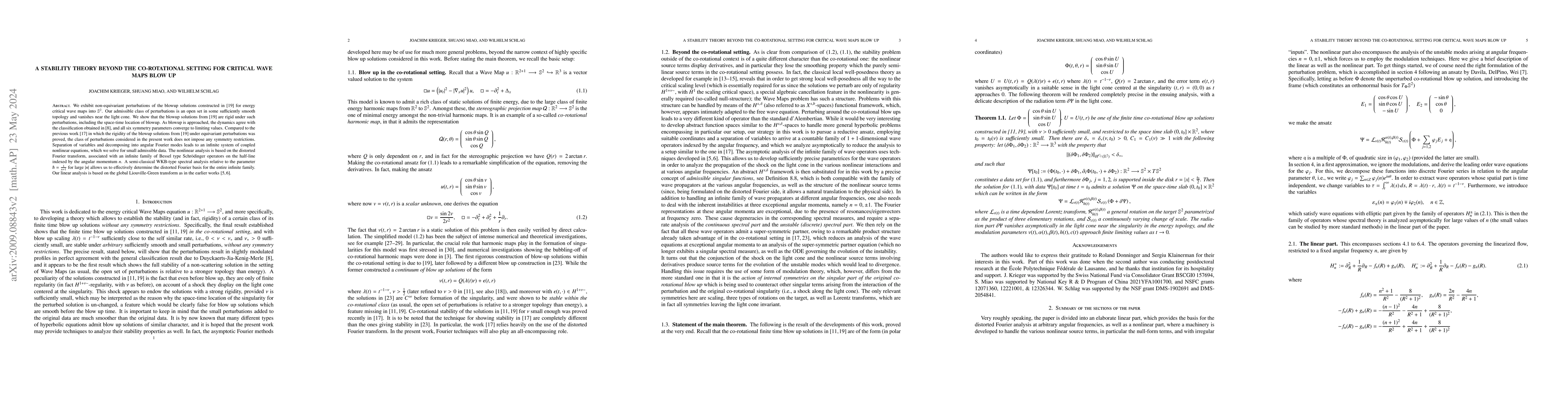 Thumbnail for A stability theory beyond the co-rotational setting for critical Wave
  Maps blow up