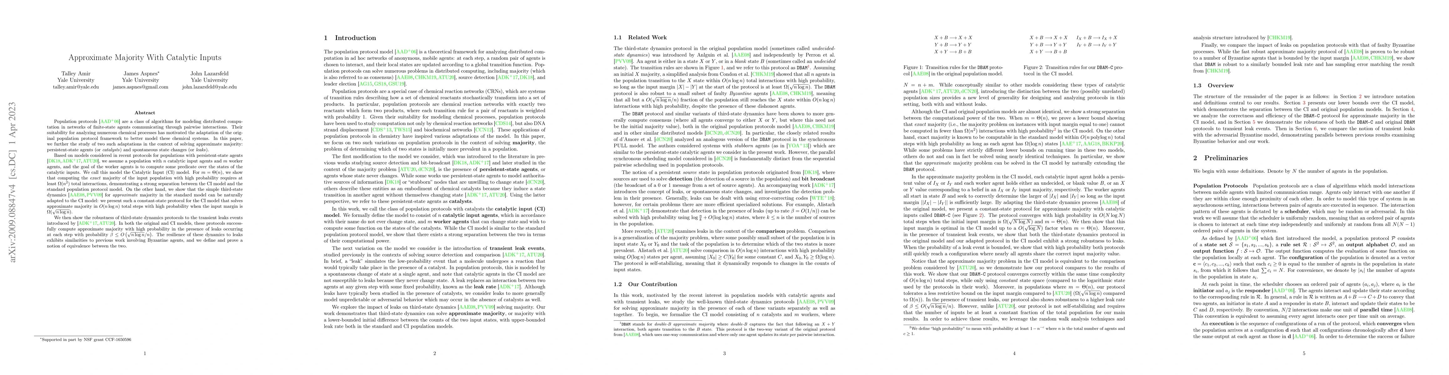 Thumbnail for Approximate Majority With Catalytic Inputs