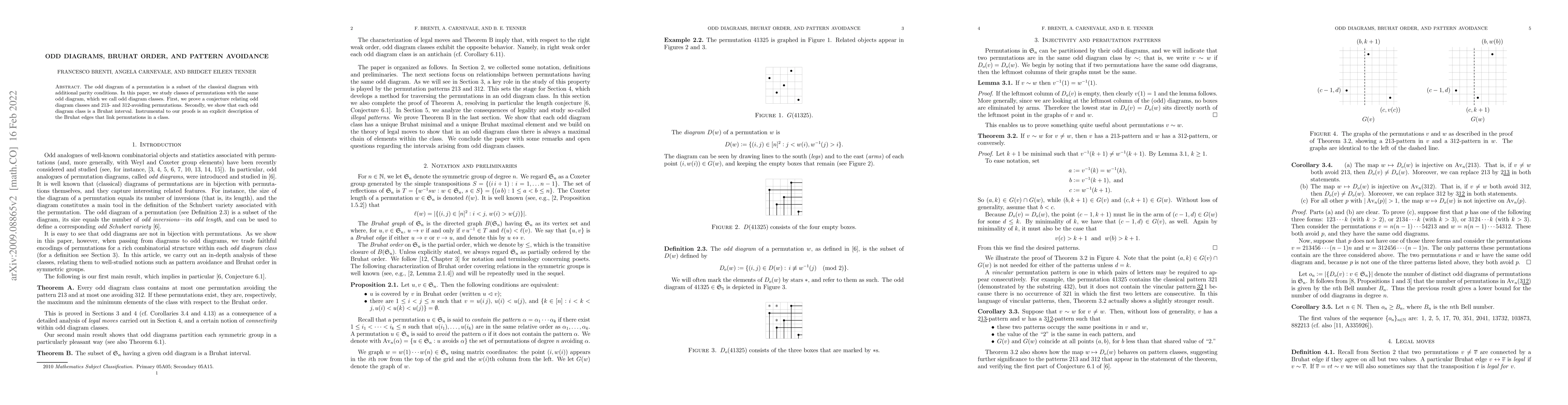 Thumbnail for Odd diagrams, Bruhat order, and pattern avoidance