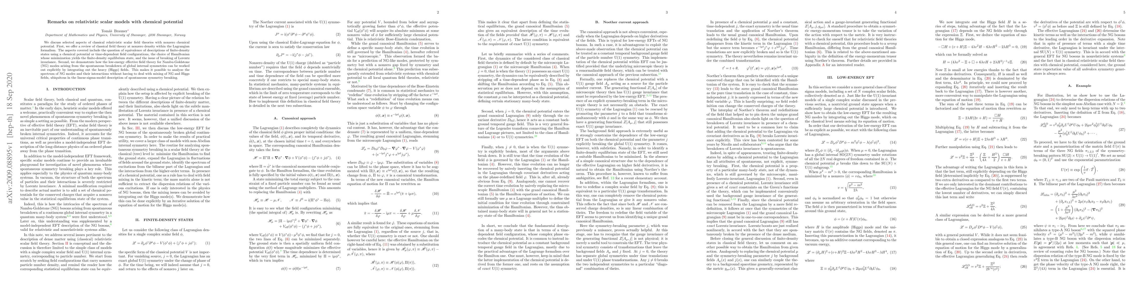 Thumbnail for Remarks on relativistic scalar models with chemical potential