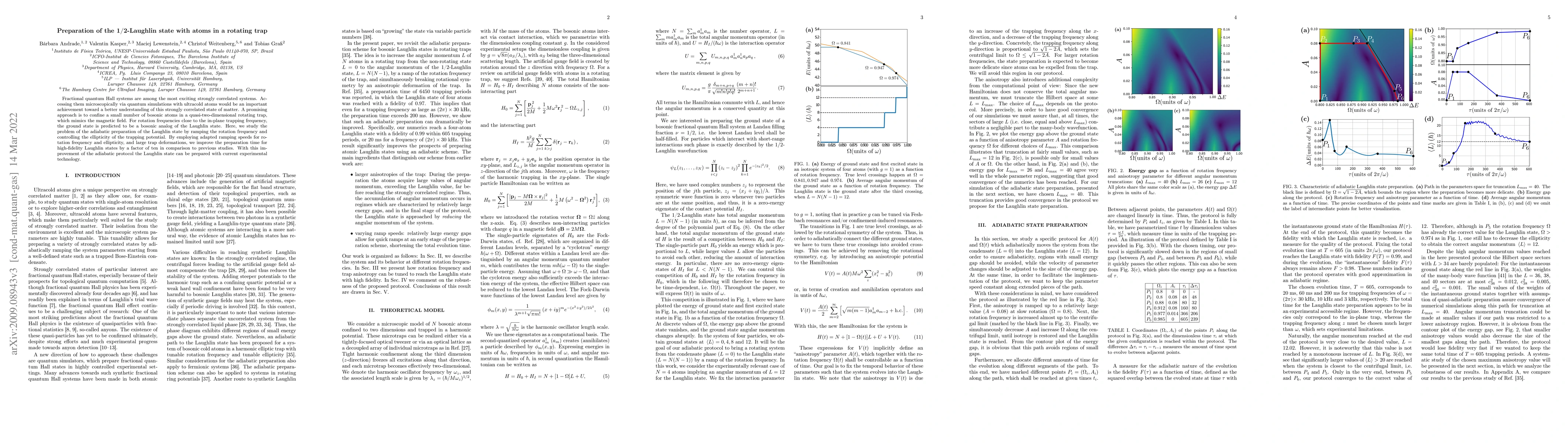 Thumbnail for Preparation of the 1/2-Laughlin state with atoms in a rotating trap
