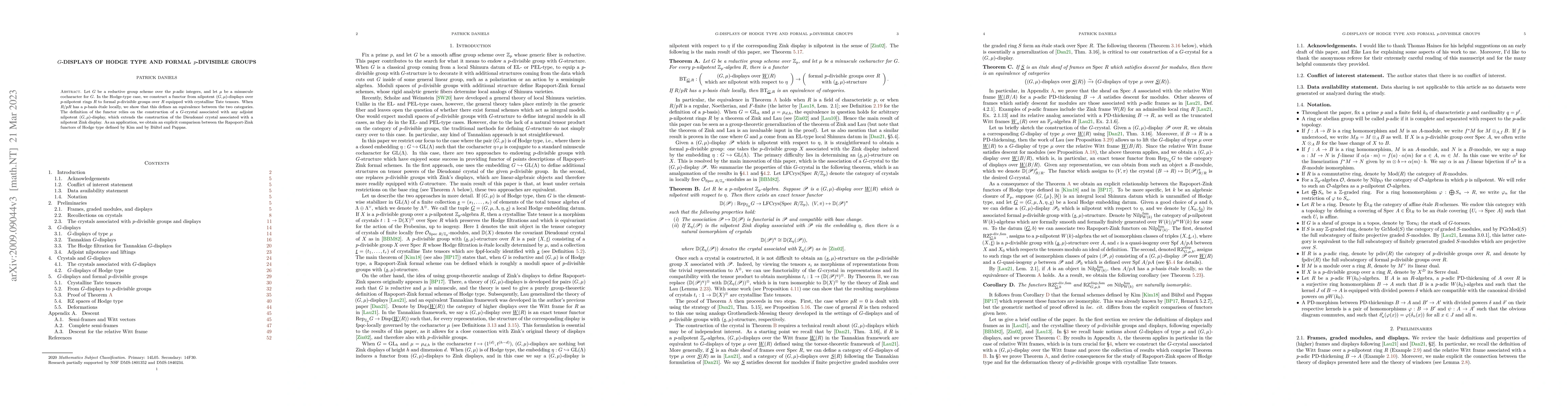 Thumbnail for $G$-displays of Hodge type and formal $p$-divisible groups