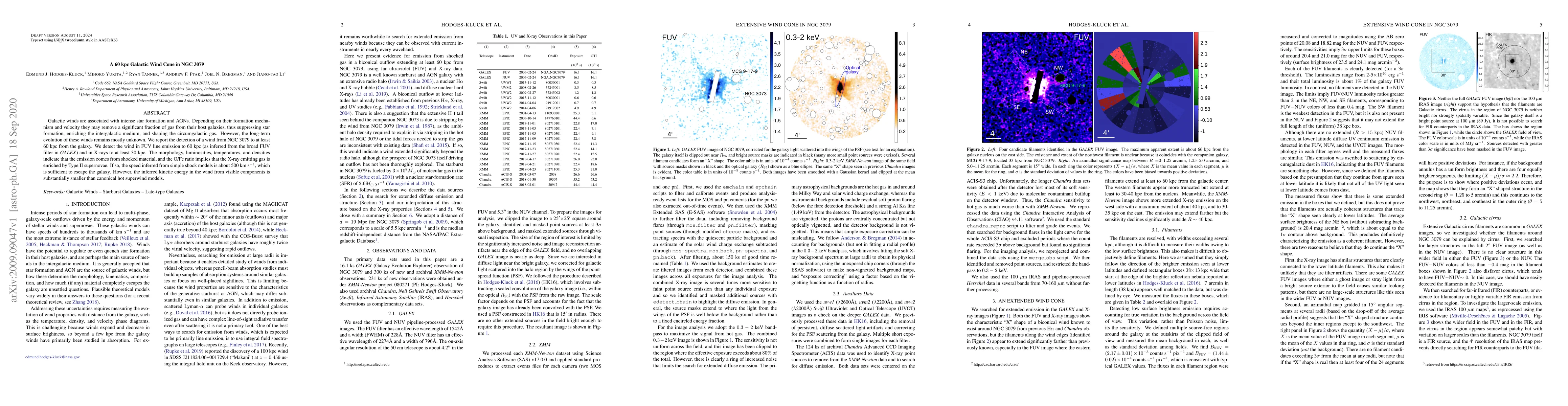Thumbnail for A 60-kpc Galactic Wind Cone in NGC 3079