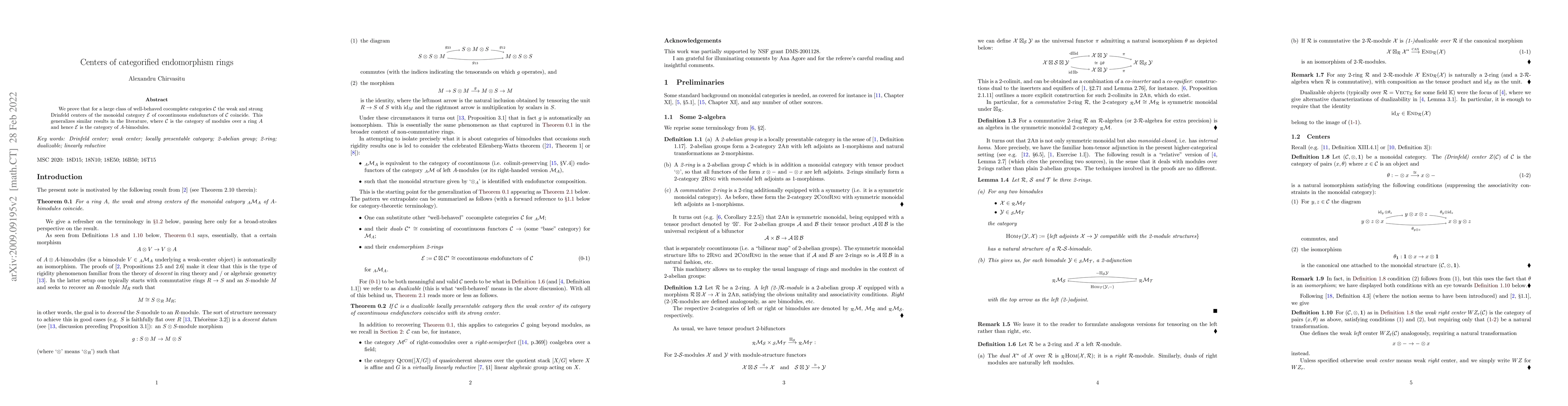 Thumbnail for Centers of categorified endomorphism rings