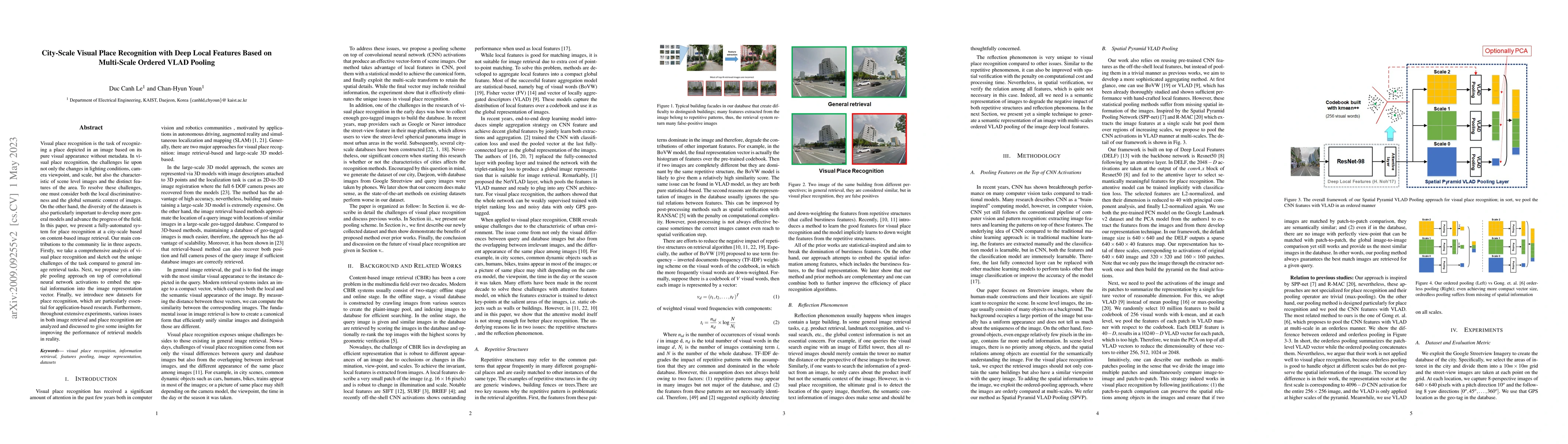 Thumbnail for City-Scale Visual Place Recognition with Deep Local Features Based on
  Multi-Scale Ordered VLAD Pooling