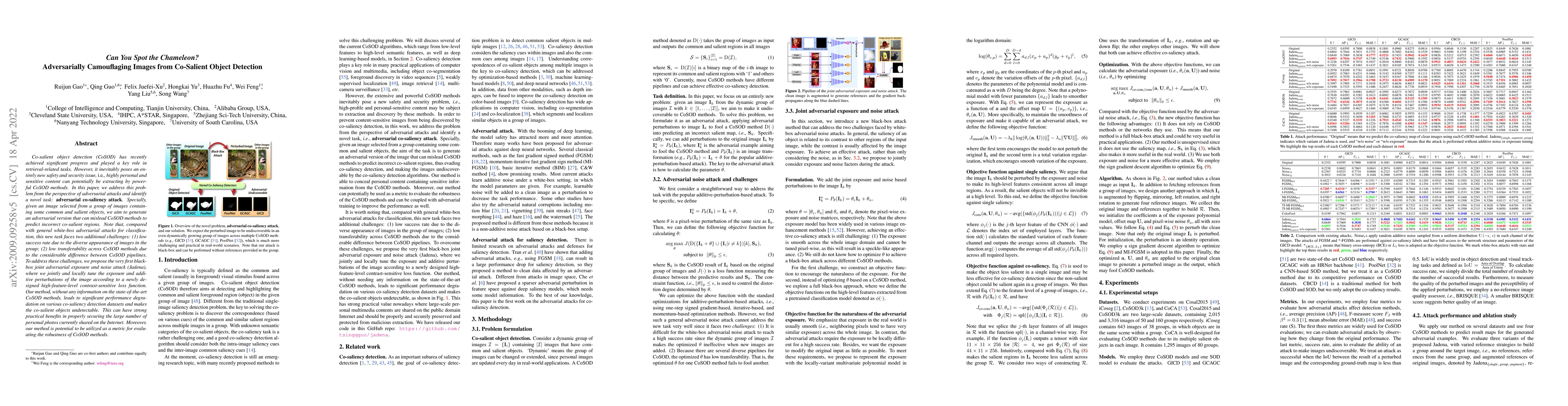 Thumbnail for Can You Spot the Chameleon? Adversarially Camouflaging Images from
  Co-Salient Object Detection