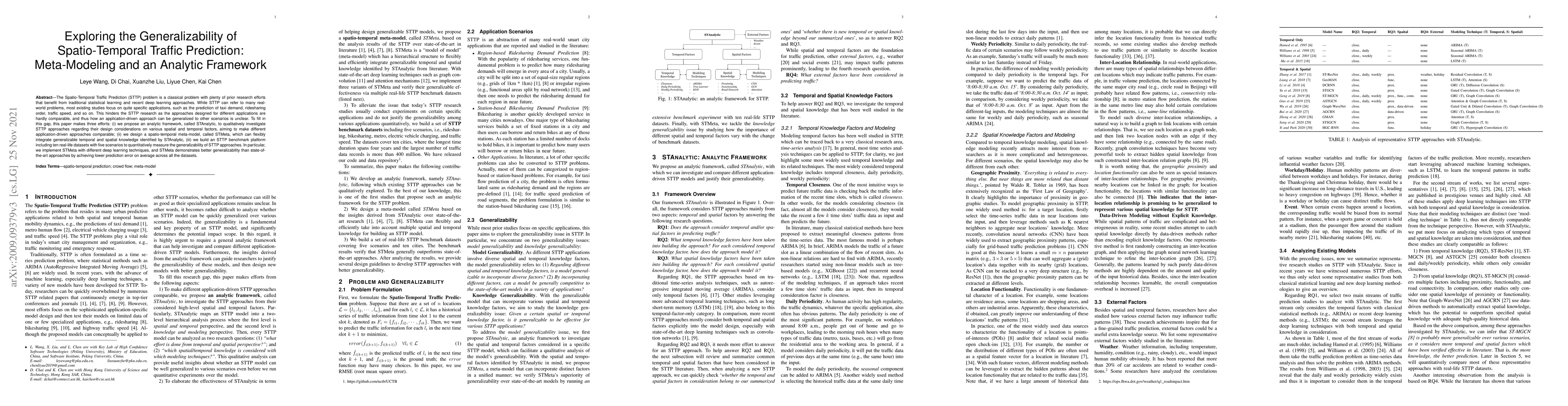 Thumbnail for Exploring the Generalizability of Spatio-Temporal Traffic Prediction:
  Meta-Modeling and an Analytic Framework