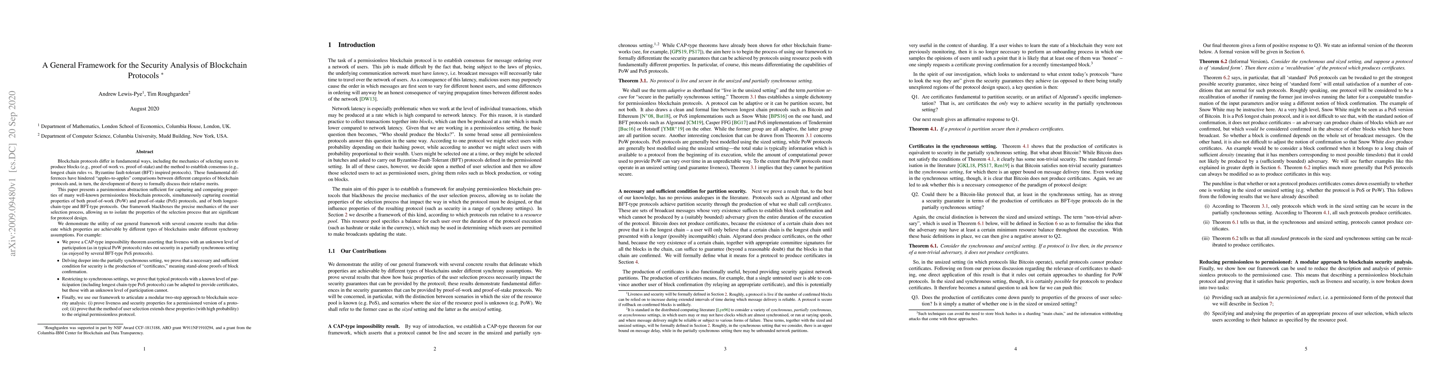 Thumbnail for A General Framework for the Security Analysis of Blockchain Protocols
