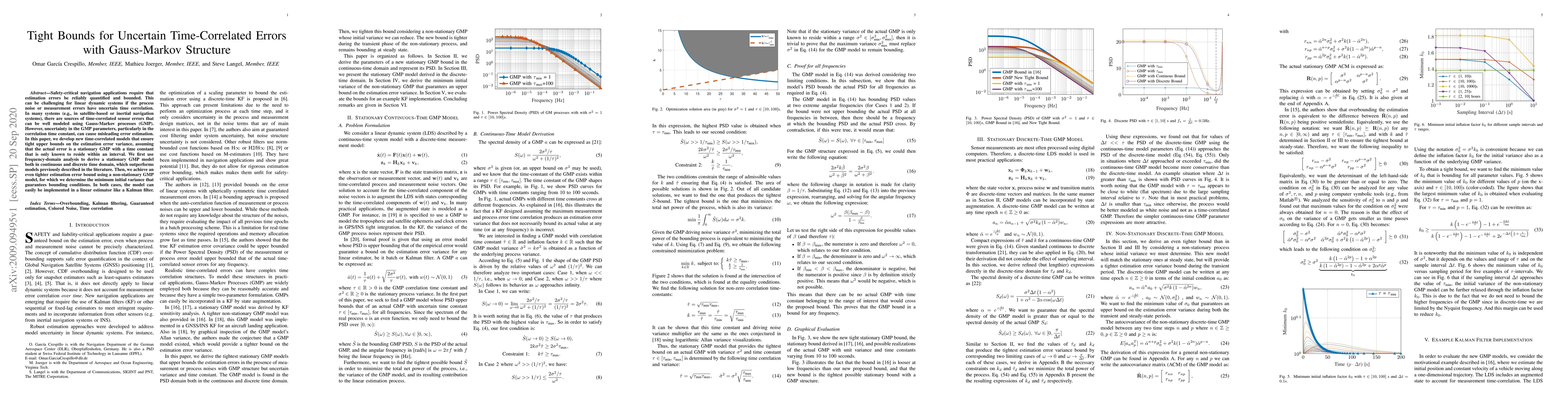 Thumbnail for Tight Bounds for Uncertain Time-Correlated Errors with Gauss-Markov
  Structure