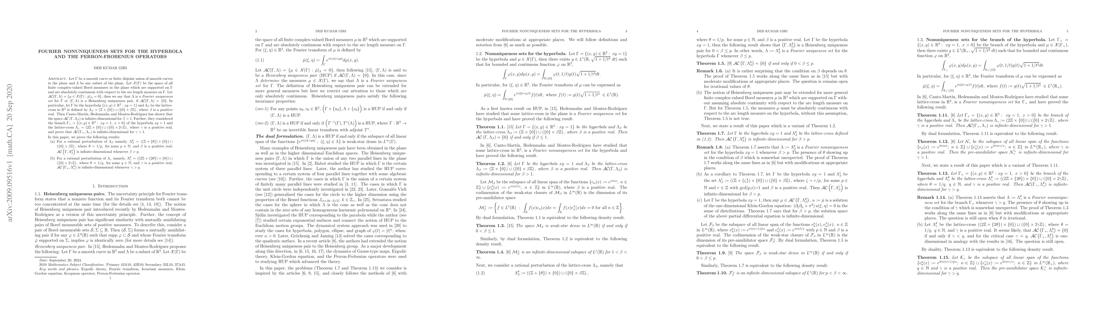 Thumbnail for Fourier nonuniqueness sets for the hyperbola and the Perron-Frobenius
  operators