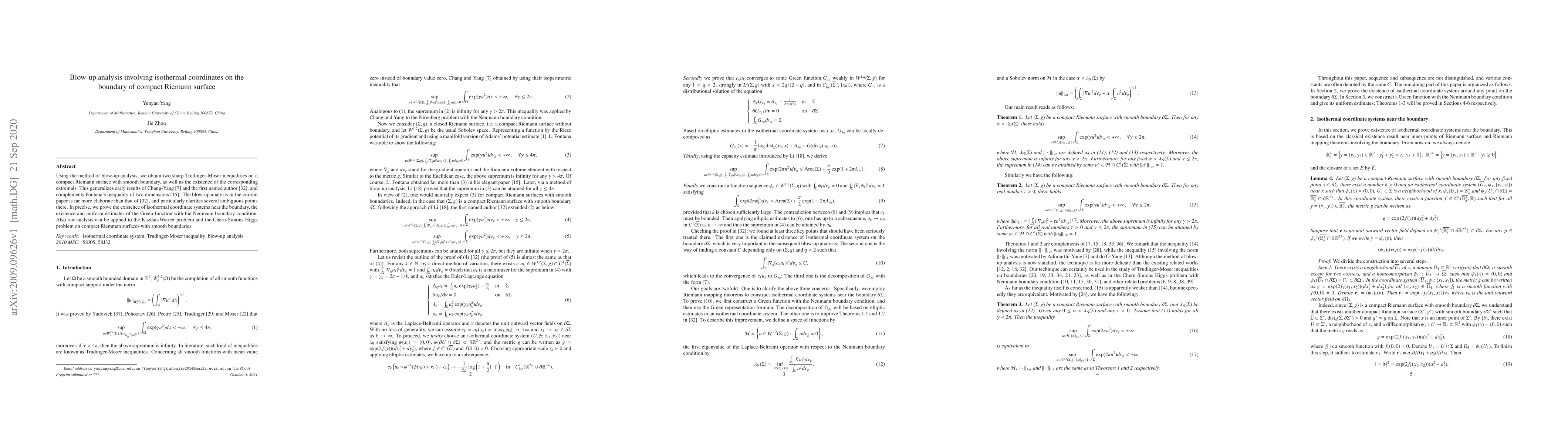 Thumbnail for Blow-up analysis involving isothermal coordinates on the boundary of
  compact Riemann surface
